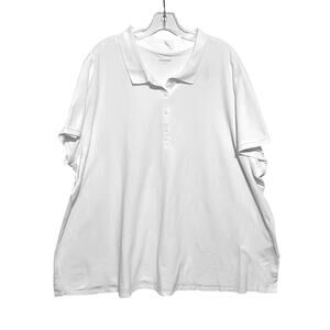 Old Navy Bright White Polo Shirt Women Plus 4X Classic Preppy Uniform Casual NWT